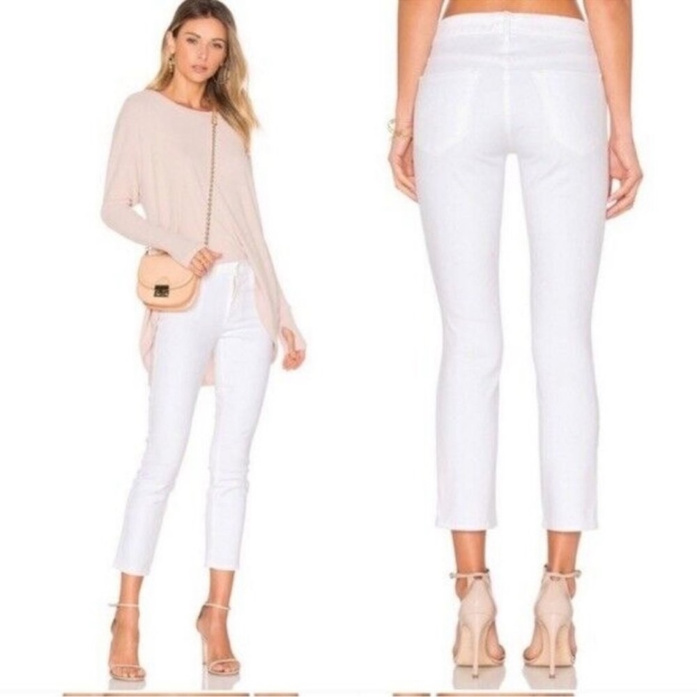 MOTHER Crisp White Cropped Jeans